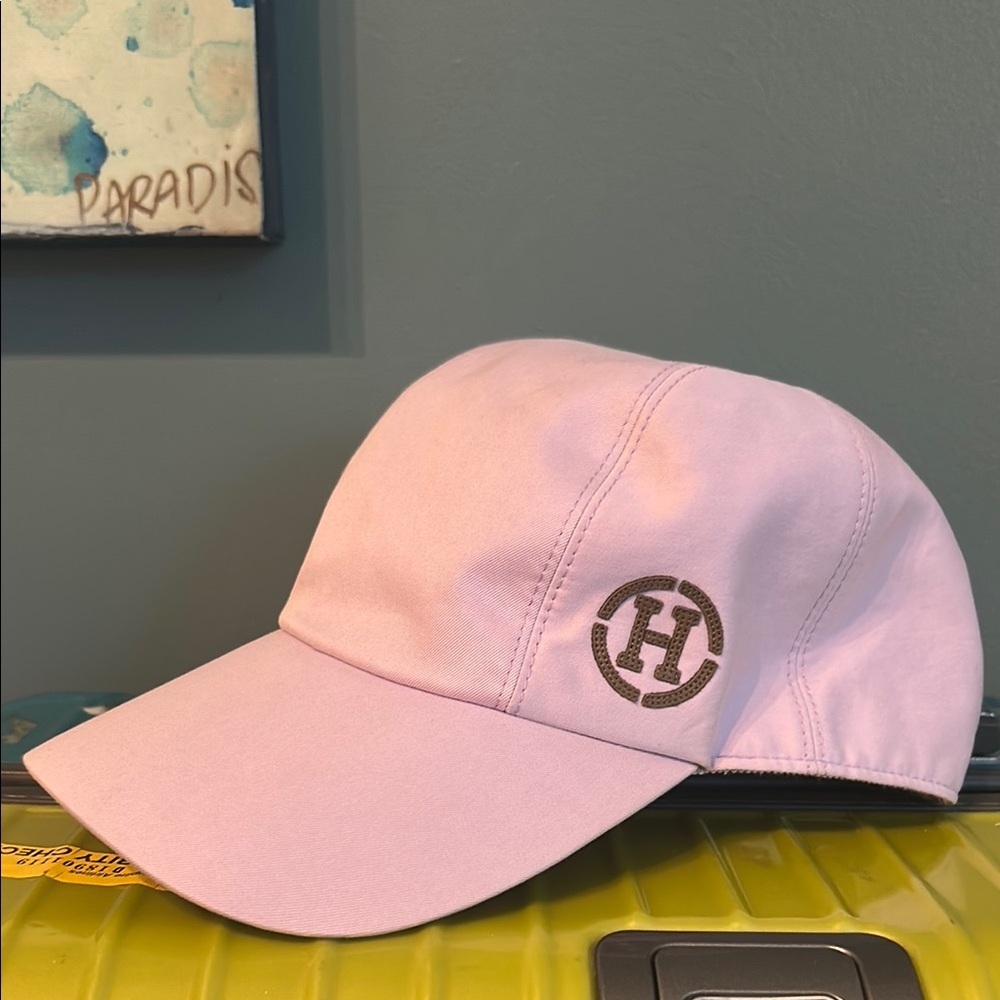 Hermes Pink ' Baseball Cap with Monogram
